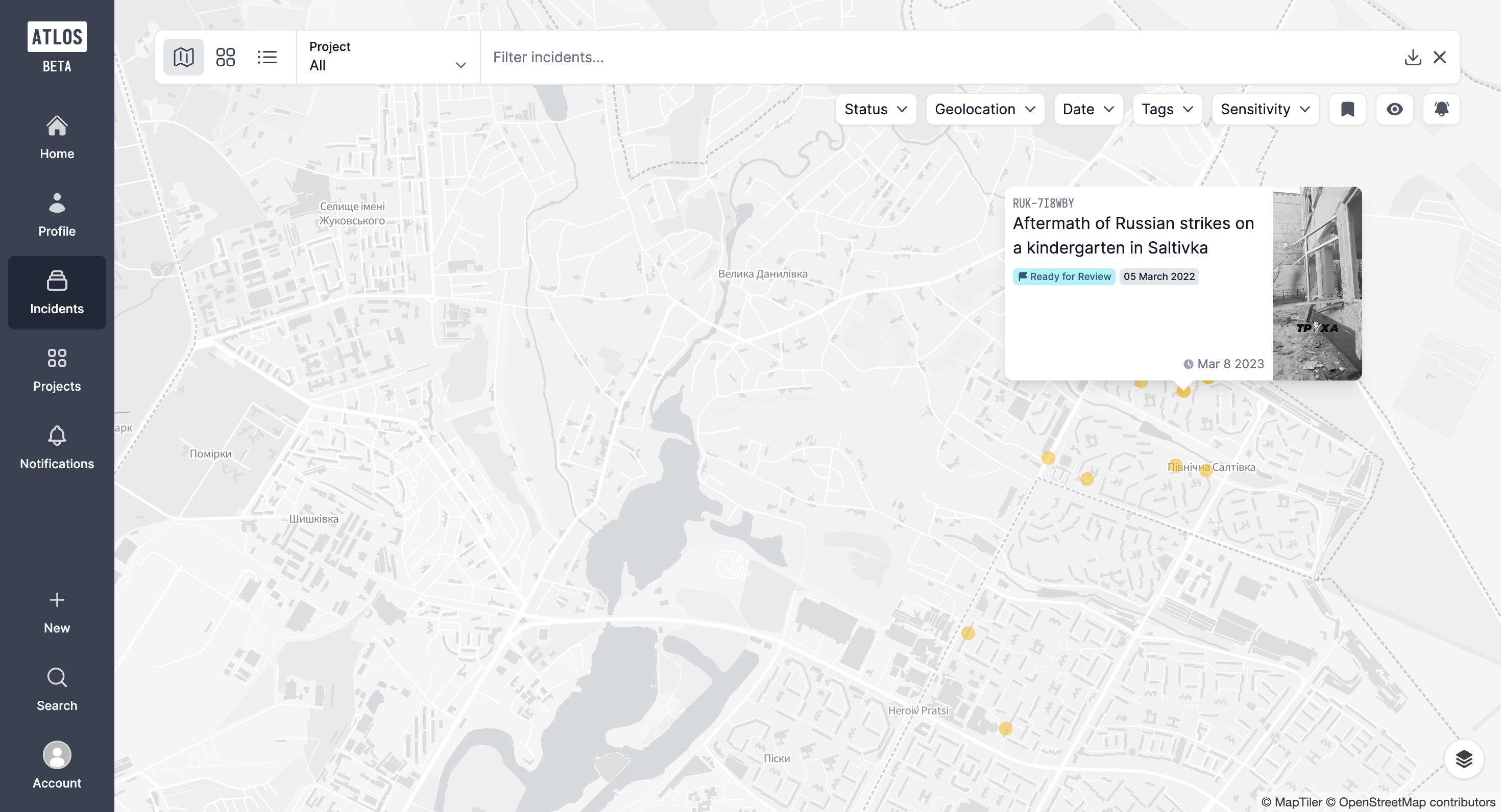 A photo of the Atlos map